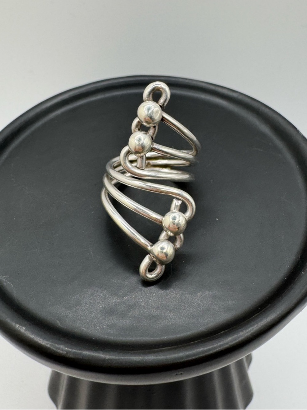 925 Silver Ball Bead Wire Wrap Bypass
Ring Size 6